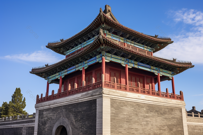 古代城墙高处房屋建筑风光,高清,摄影图,摄影图片,图片大全,摄影图免费下载